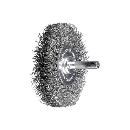 PFERD 3" PSF Mtd.Crimped Wheel Brush - .012 CS Wire, 1/4" Stem 764084